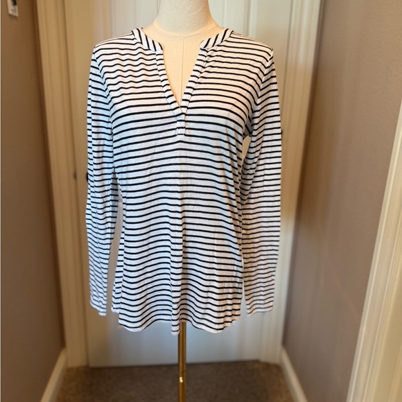 Allison Joy Tops - Allison Joy - Evereve Black and White Striped Long Sleeve Top